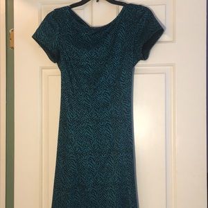 Green and black animal print long dress